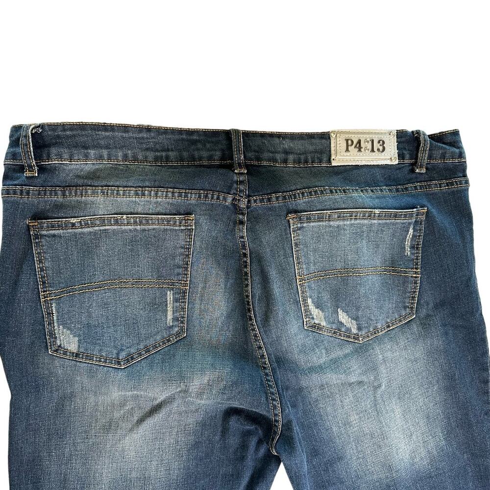 P Four One Three Women's Distressed Straight Leg Stretch Jeans Size 38 - Picture 9 of 14